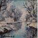 Painting Paysage de neige by Lallemand Yves | Painting Figurative Urban Acrylic