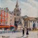 Painting Collégiale St André by Lallemand Yves | Painting Figurative Urban Acrylic