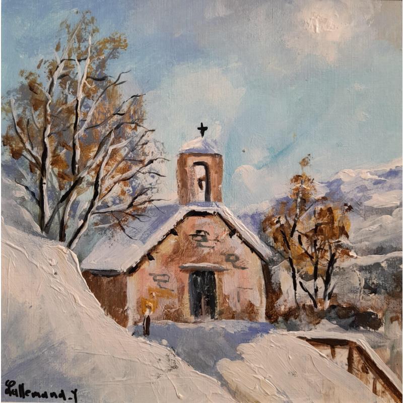 Painting Chapelle Auris en Oisans by Lallemand Yves | Painting Figurative Urban Acrylic