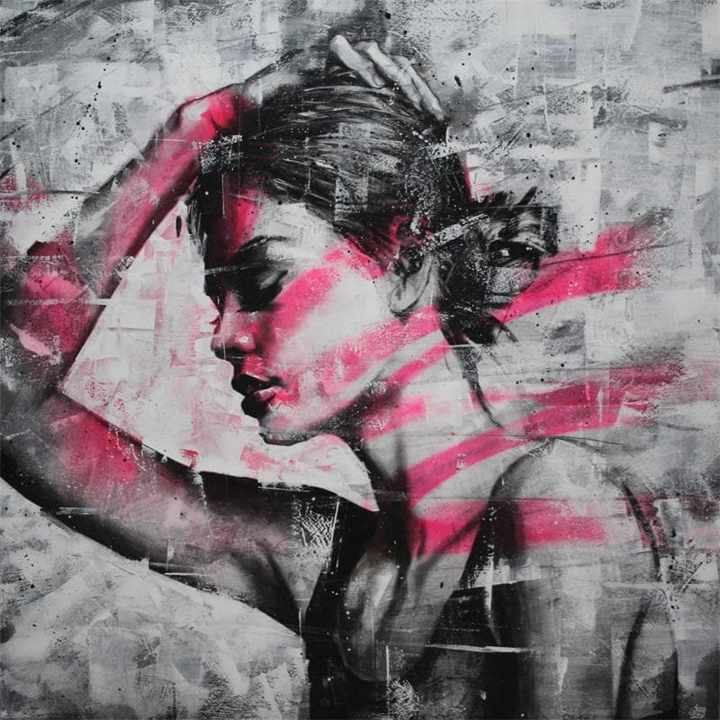 Painting Pink Storm by Graffmatt | Painting Street art Acrylic, Graffiti Portrait