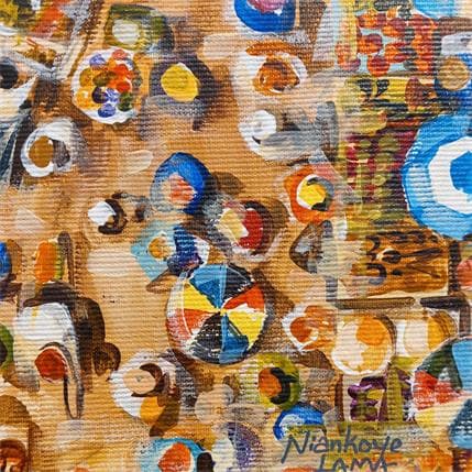 Painting Place du marché 4 by Lama Niankoye | Painting Figurative Acrylic Life style