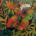 Painting Oiseau en fleurs by Sundblad Silvina | Painting Naive art Acrylic Pastel