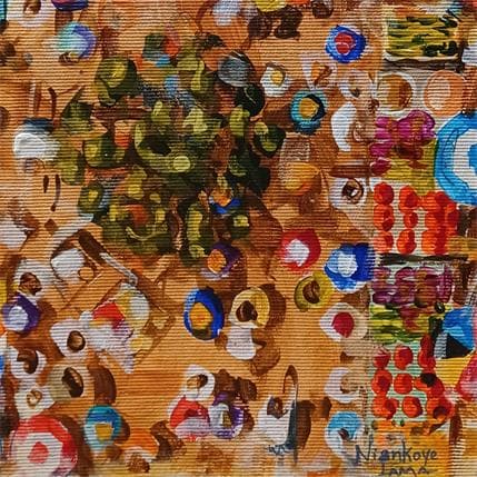 Painting Place du marché 5 by Lama Niankoye | Painting Figurative Acrylic Life style
