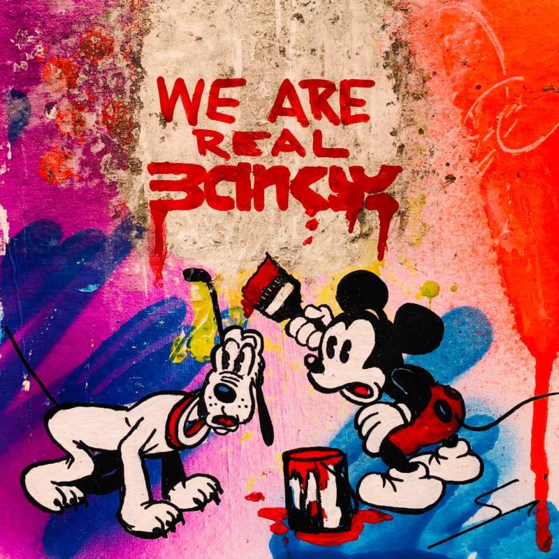 Gemälde PAINTING TOGETHER von Mestres Sergi | Gemälde Pop-Art Pop-Ikonen Graffiti Acryl