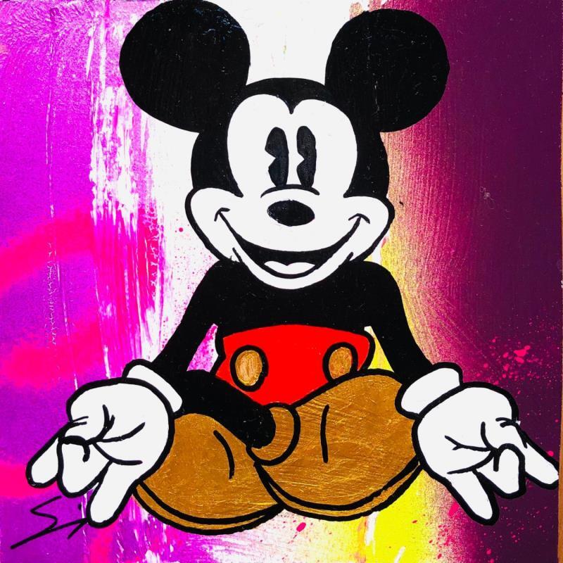 Painting MICKEY YOGA by Mestres Sergi | Painting Pop-art Acrylic, Graffiti Pop icons