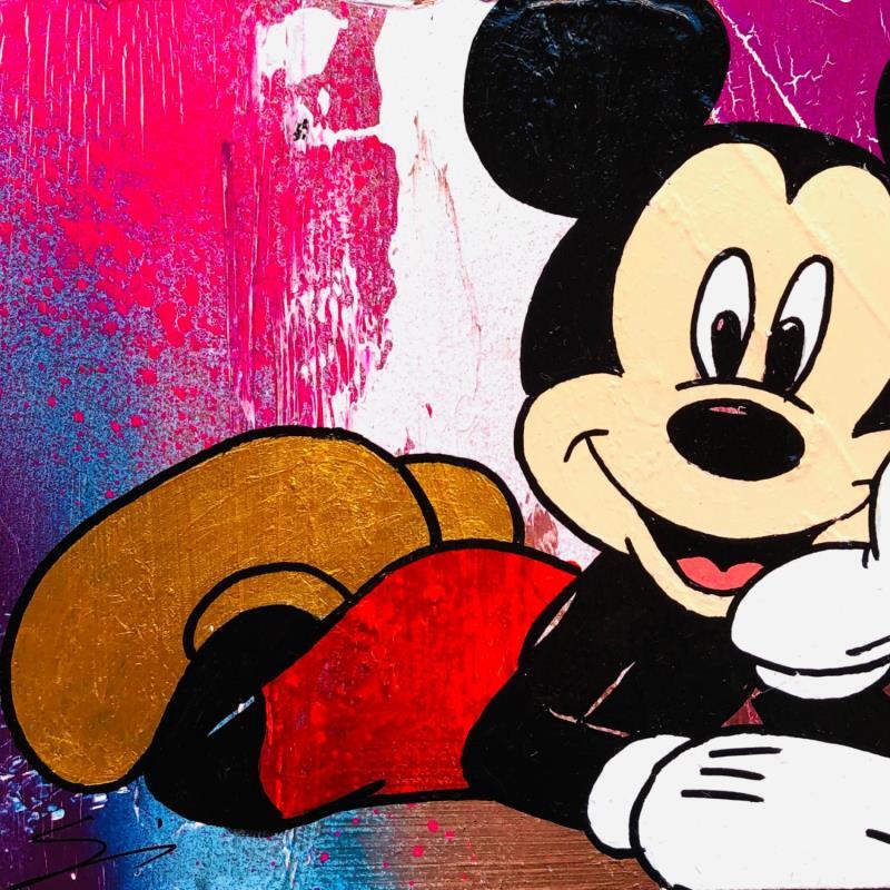 Painting MICKEY IS HAPPY WITH HIS GOLD SHOES by Mestres Sergi | Painting Pop-art Acrylic, Graffiti Pop icons