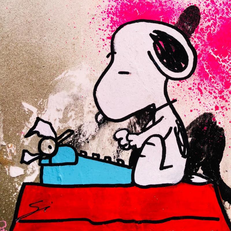 Painting SNOOPY THE JOURNALYST by Mestres Sergi | Painting Pop-art Acrylic, Graffiti Pop icons