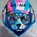 Gemälde DJ Cat von Medeya Lemdiya | Gemälde Pop-Art Pop-Ikonen Metall Acryl