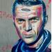 Painting Steve McQueen by Medeya Lemdiya | Painting Pop-art Pop icons Metal Acrylic