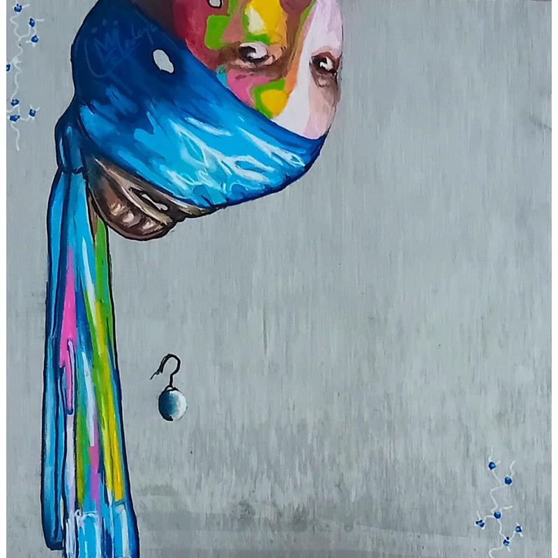 Gemälde Up and Down von Medeya Lemdiya | Gemälde Pop-Art Pop-Ikonen Metall Acryl