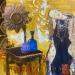 Gemälde A quoi songes tu ? von Romanelli Karine | Gemälde Figurativ Alltagsszenen Acryl Collage Posca Pastell Blattgold