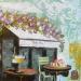 Peinture L'arrivée des beaux jours par Romanelli Karine | Tableau Figuratif Urbain Scènes de vie Acrylique Collage Posca Pastel