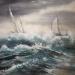 Gemälde Nouveaux horizons von Ortis-Bommarito Nicole | Gemälde Figurativ Marine Acryl