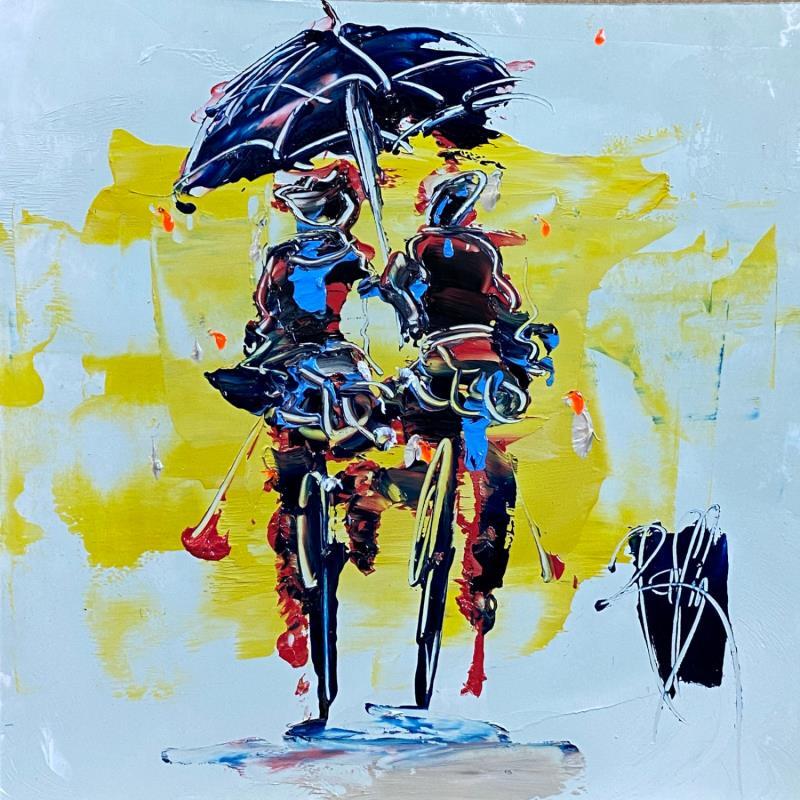 Peinture Sous ton Parapluie par Raffin Christian | Tableau Figuratif Huile Scènes de vie