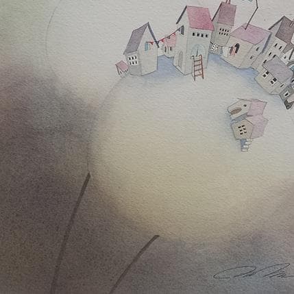 Painting White ball plant city by Masukawa Masako | Painting Illustrative Watercolor Life style