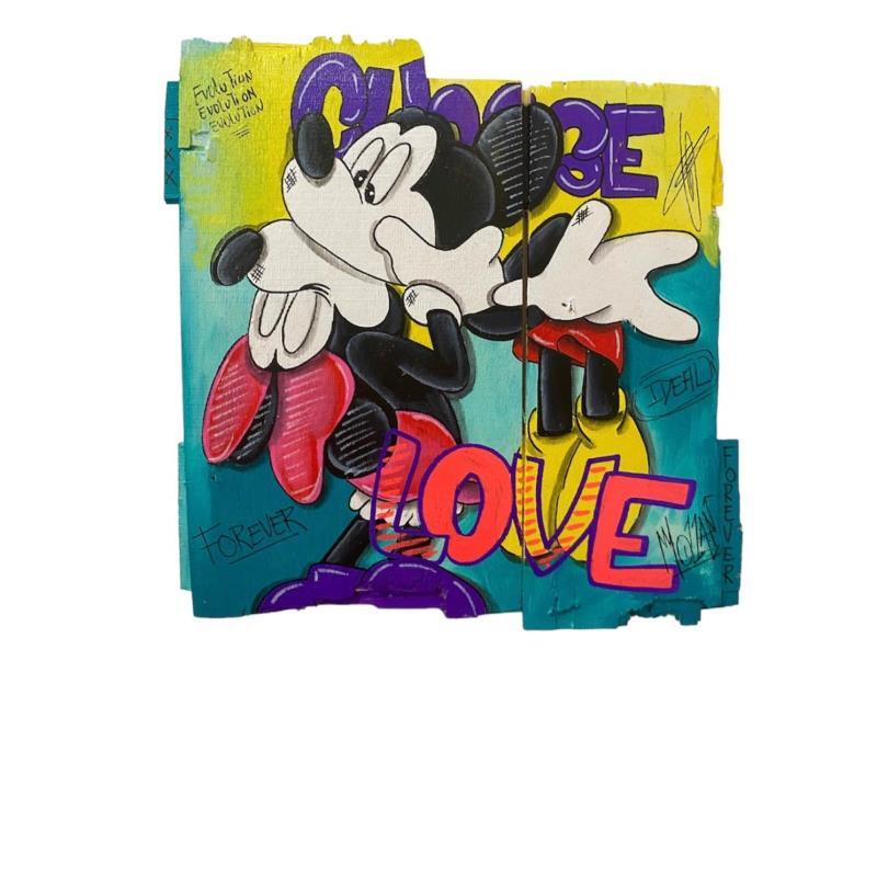 Painting  Choose love by Molla Nathalie  | Painting Pop-art Pop icons Wood Acrylic Posca