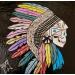 Gemälde Lakota von Geiry | Gemälde Materialismus Porträt Pop-Ikonen Acryl Pigmente Marmorpulver