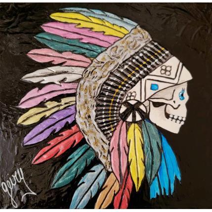Painting Lakota by Geiry | Painting Subject matter Acrylic, Marble powder, Pigments Pop icons, Portrait