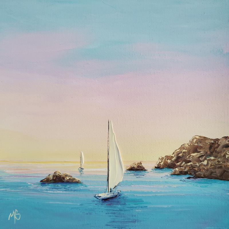 Painting L'escapade maritime by Blandin Magali | Painting Figurative Landscapes Oil