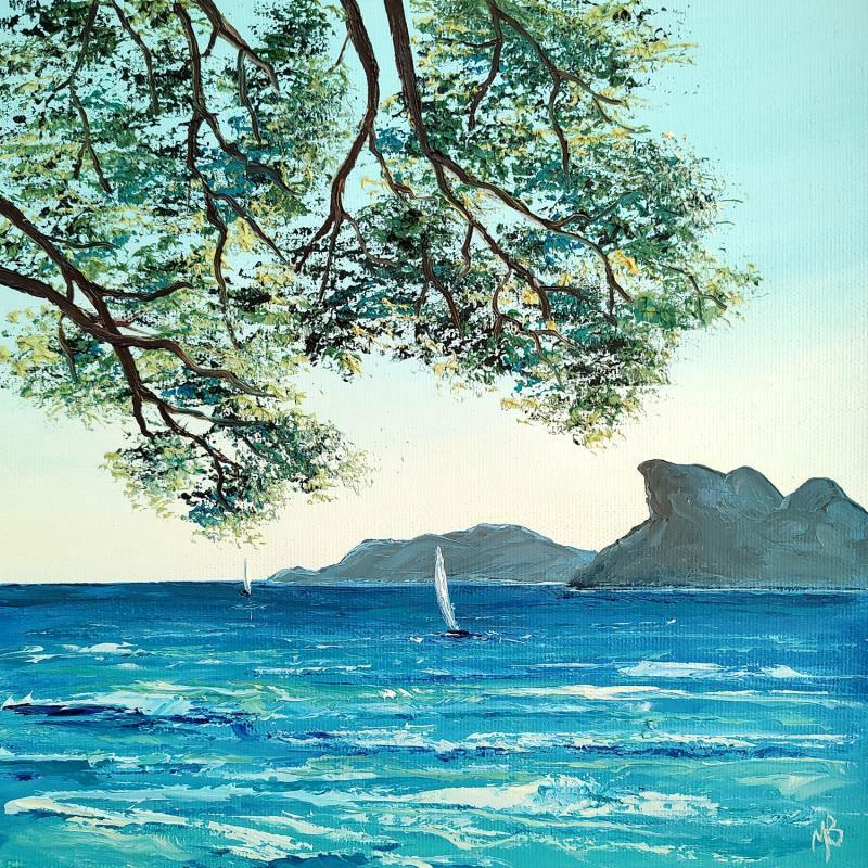 Painting Dans la baie de La Ciotat by Blandin Magali | Painting Figurative Landscapes Oil