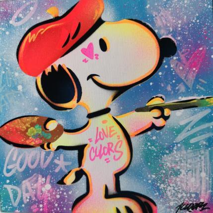 Gemälde Snoopy love painting von Kedarone | Gemälde Pop-Art Acryl, Graffiti Pop-Ikonen