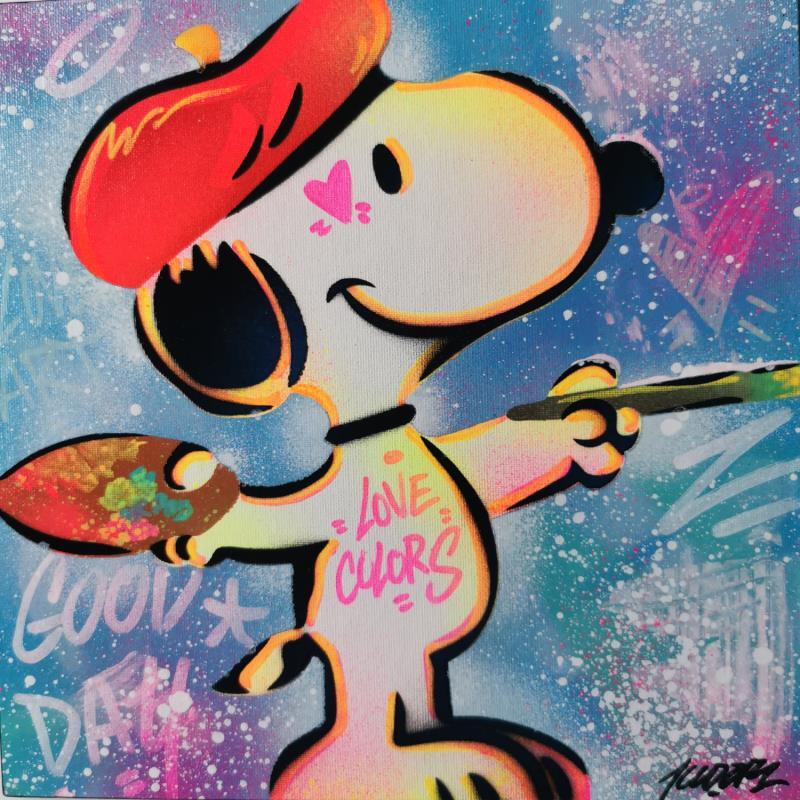Peinture Snoopy love painting par Kedarone | Tableau Pop-art Icones Pop Graffiti Acrylique