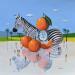Peinture zèbre aux oranges par Lionnet Pascal | Tableau Surréalisme Paysages Scènes de vie Animaux Acrylique
