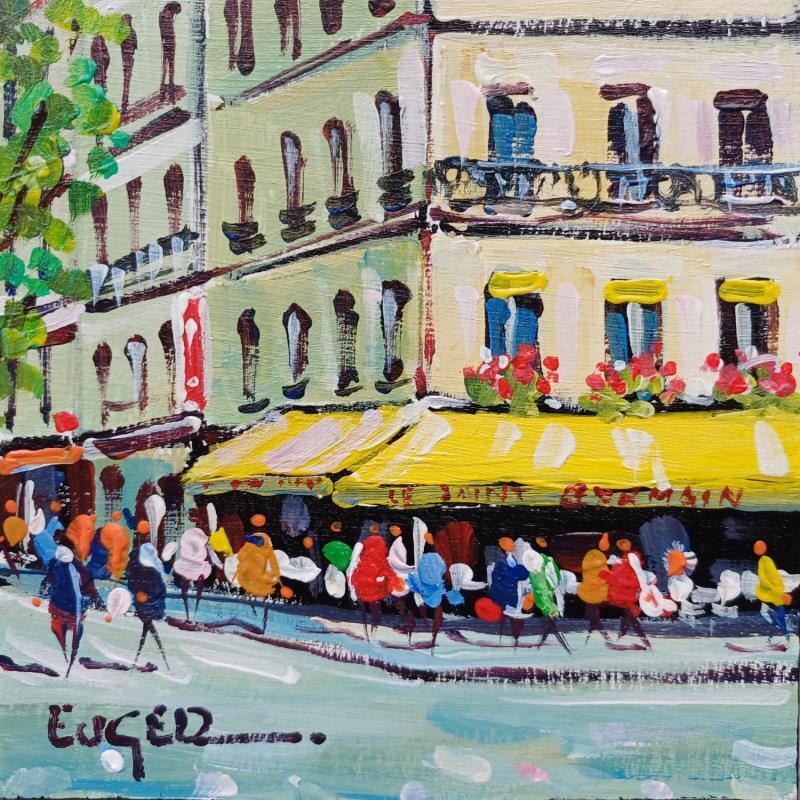 Painting BOULEVARD SAINT GERMAIN A PARIS by Euger | Painting Figurative Urban Life style Acrylic