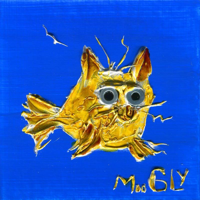 Gemälde SOLITUS von Moogly | Gemälde Art brut Tiere Pappe Acryl Harz Pigmente