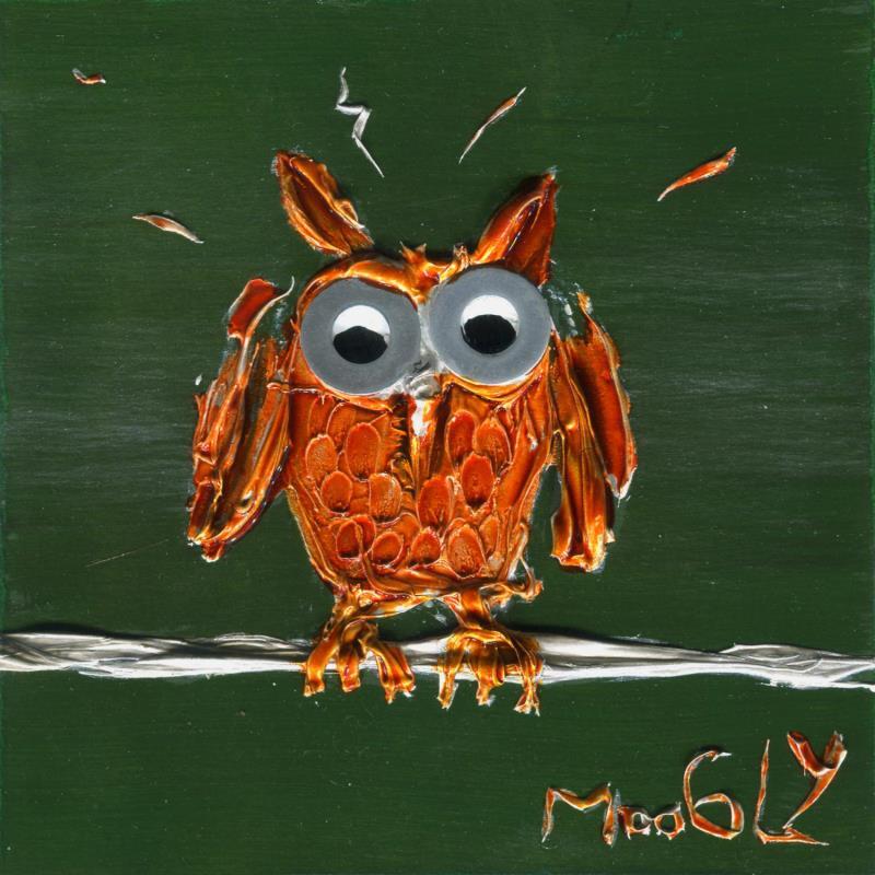 Painting PRÉCIPICIUS by Moogly | Painting Raw art Animals Cardboard Acrylic Resin Pigments