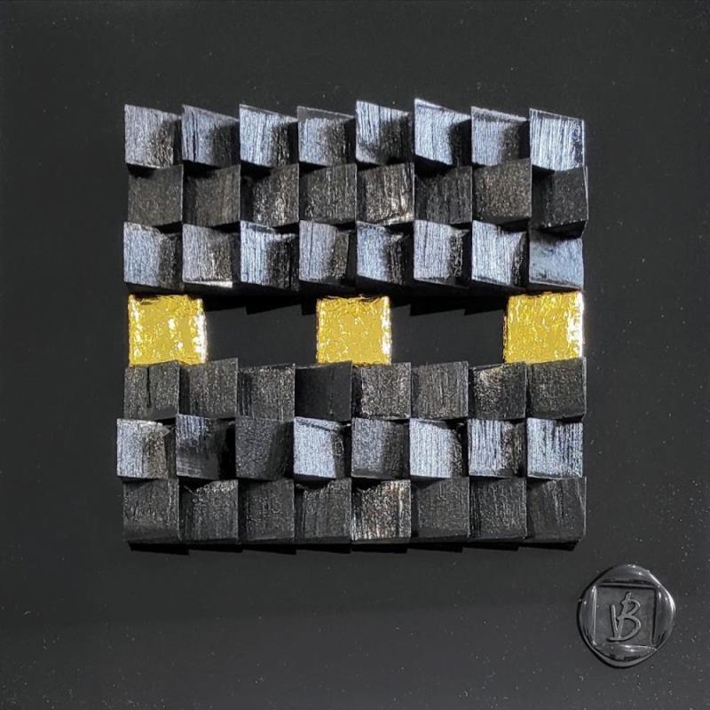 Painting Malé by Bauquel Véronique | Painting Abstract Minimalist Wood Metal Acrylic Gluing