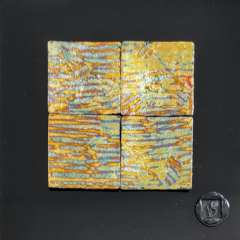 Painting Sydney by Bauquel Véronique | Painting Abstract Minimalist Wood Metal Gluing Resin