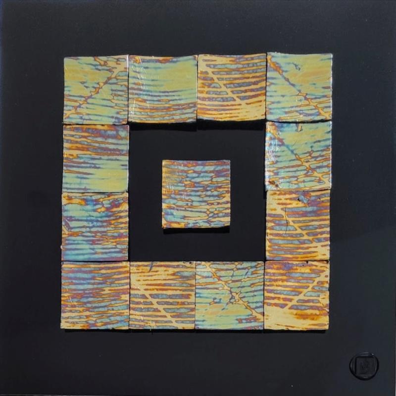 Painting Mexico by Bauquel Véronique | Painting Abstract Gluing, Metal, Resin, Wood Minimalist