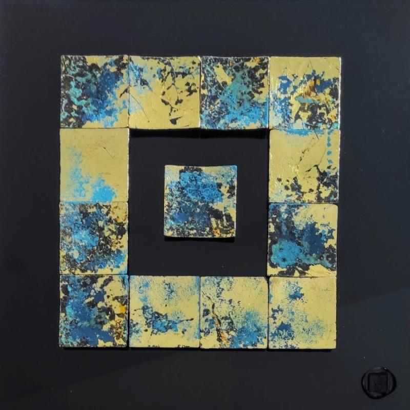 Painting Vanuatu by Bauquel Véronique | Painting Abstract Minimalist Wood Metal Acrylic Gluing Resin