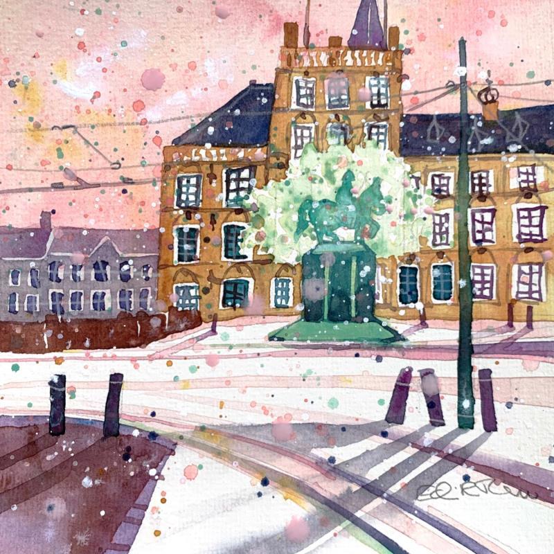 Painting NO.  2406  THE HAGUE  BUITENHOF by Thurnherr Edith | Painting Subject matter Urban Watercolor