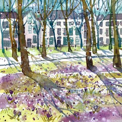 Painting NO.  2407  THE HAGUE  LANGE VOORHOUT CROCUS by Thurnherr Edith | Painting Subject matter Watercolor Urban
