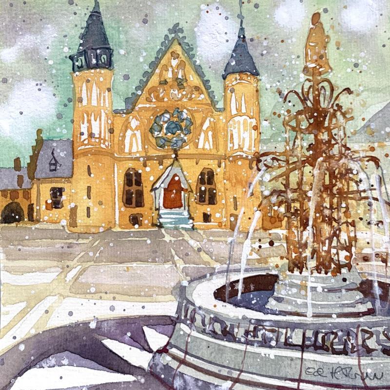 Painting NO.  2411  THE HAGUE  BINNENHOF RIDDERZAAL by Thurnherr Edith | Painting Subject matter Urban Watercolor