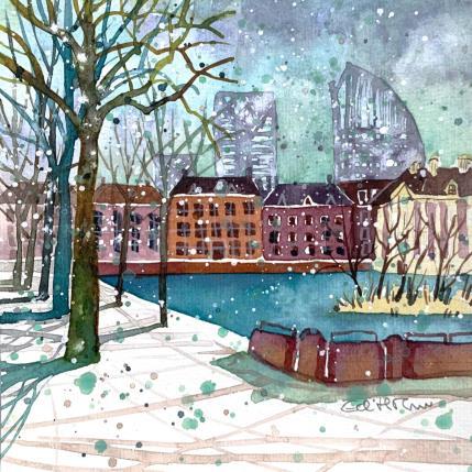 Painting NO.  2412  THE HAGUE  HOFVIJVER by Thurnherr Edith | Painting Subject matter Watercolor Urban