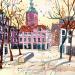 Painting NO.  2414  THE HAGUE  GROTE MARKT by Thurnherr Edith | Painting Subject matter Urban Watercolor