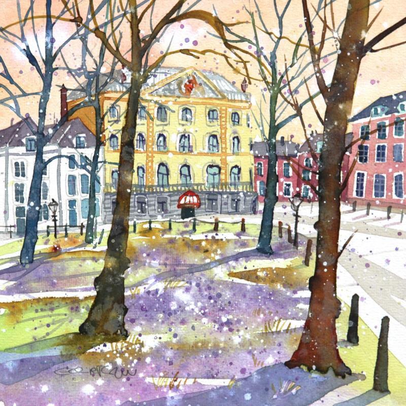 Painting NO.  2417  THE HAGUE  HOTEL DES INDÈS SPRING by Thurnherr Edith | Painting Subject matter Watercolor Pop icons, Urban
