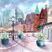 Painting NO.  2424  THE HAGUE  PLAATS by Thurnherr Edith | Painting Subject matter Urban Watercolor