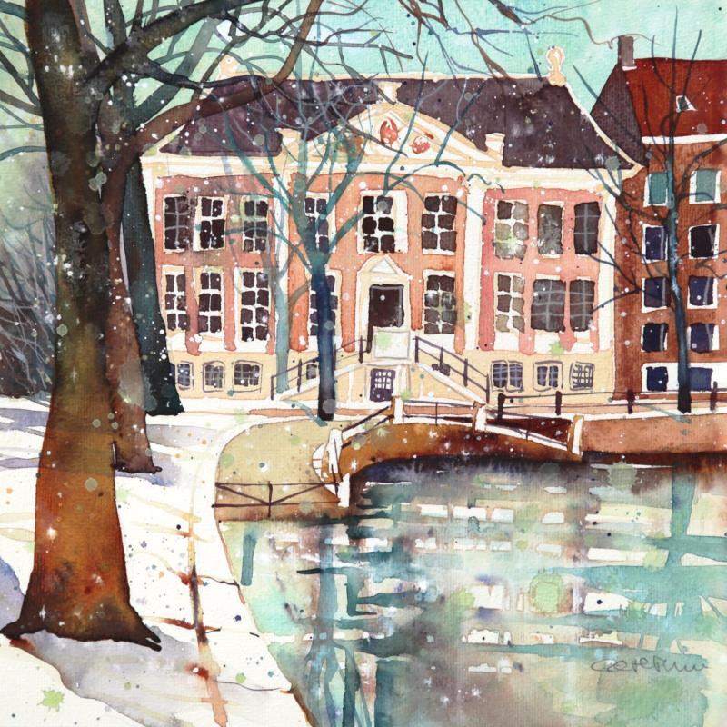 Painting NO.  2426  THE HAGUE  HOFVIJVER HISTORICAL MUSEUM by Thurnherr Edith | Painting Subject matter Urban Watercolor