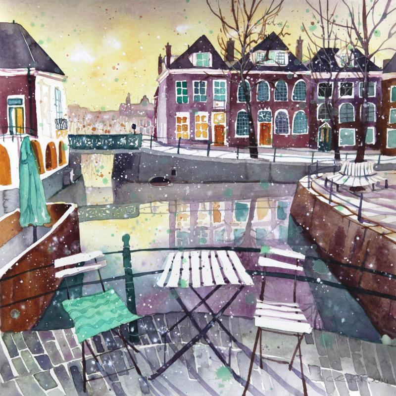 Painting NO.  2433  THE HAGUE  SMIDSWATER by Thurnherr Edith | Painting Subject matter Urban Watercolor