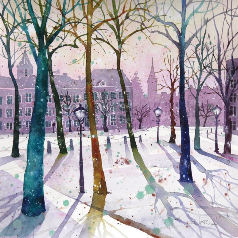 Painting NO.  2434  THE HAGUE  LANGE VOORHOUT by Thurnherr Edith | Painting Subject matter Watercolor Urban