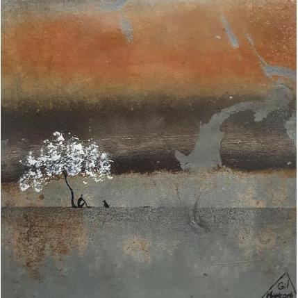 Painting Yonie by Manconi Gil | Painting Figurative Metal, Upcycling Landscapes