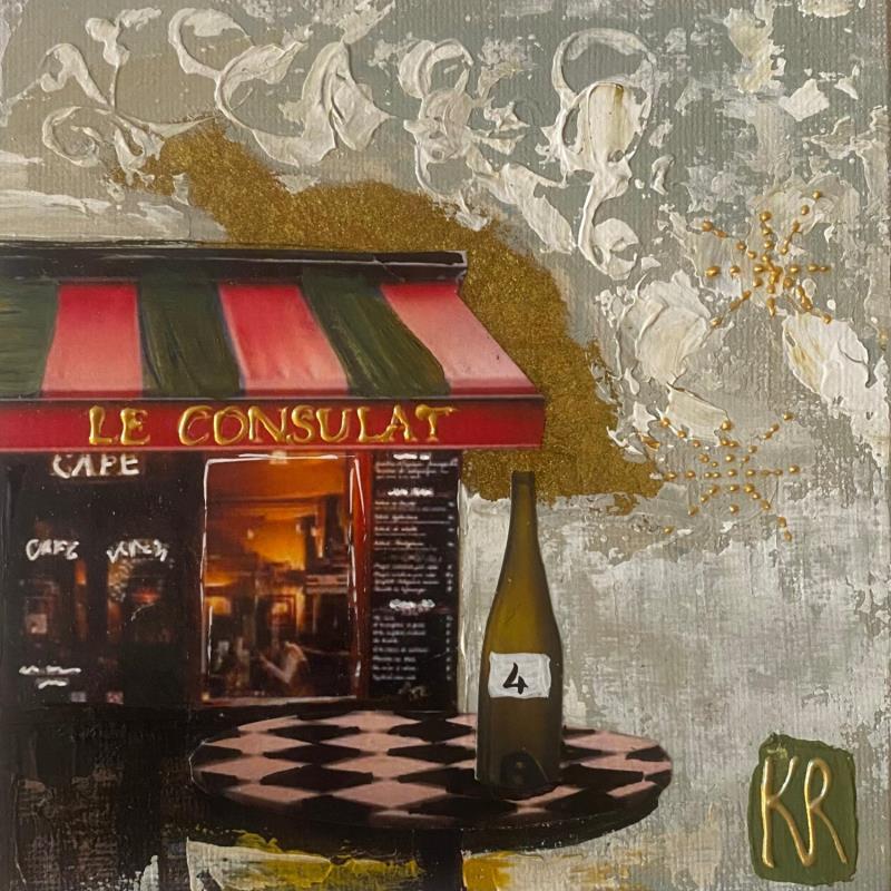 Gemälde Le consulat von Romanelli Karine | Gemälde Figurativ Acryl, Collage, Papier, Posca Alltagsszenen, Urban