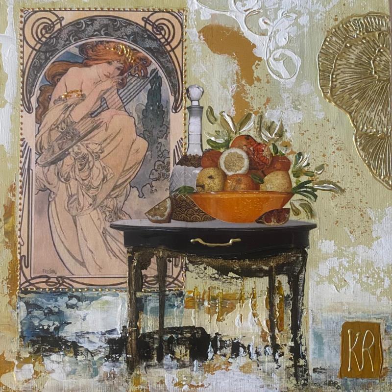 Peinture Lili par Romanelli Karine | Tableau Figuratif Acrylique, Collage Natures mortes, Scènes de vie