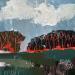 Painting Horizon rouge et noir by Bertre Flandrin Marie-Liesse | Painting Figurative Landscapes Nature Acrylic