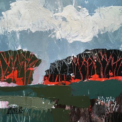 Painting Horizon rouge et noir by Bertre Flandrin Marie-Liesse | Painting Figurative Acrylic Landscapes, Nature