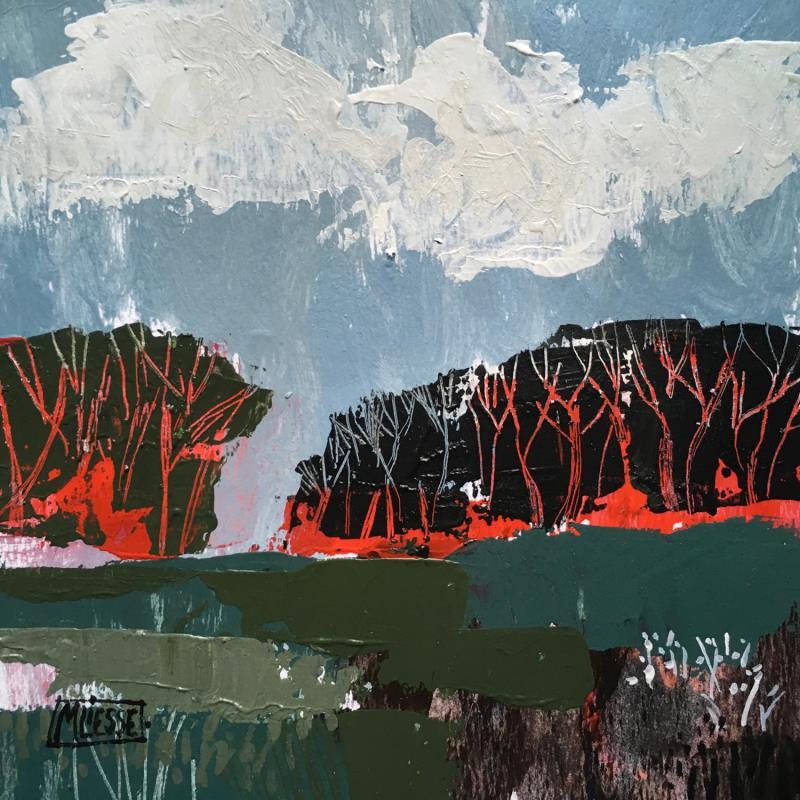Peinture Horizon rouge et noir par Bertre Flandrin Marie-Liesse | Tableau Figuratif Paysages Nature Acrylique